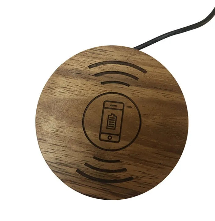 60mm round embedded wireless phone charger for installation in desks and bed heads