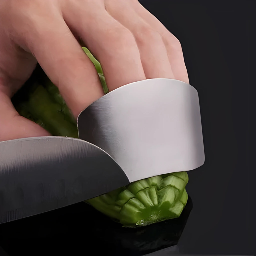 Stainless steel finger guard for kitchen cutting safety