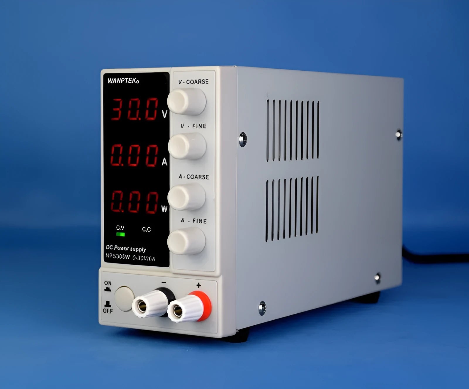 White adjustable DC power supply model S605W with display showing 0-60V voltage range for mobile phone repair