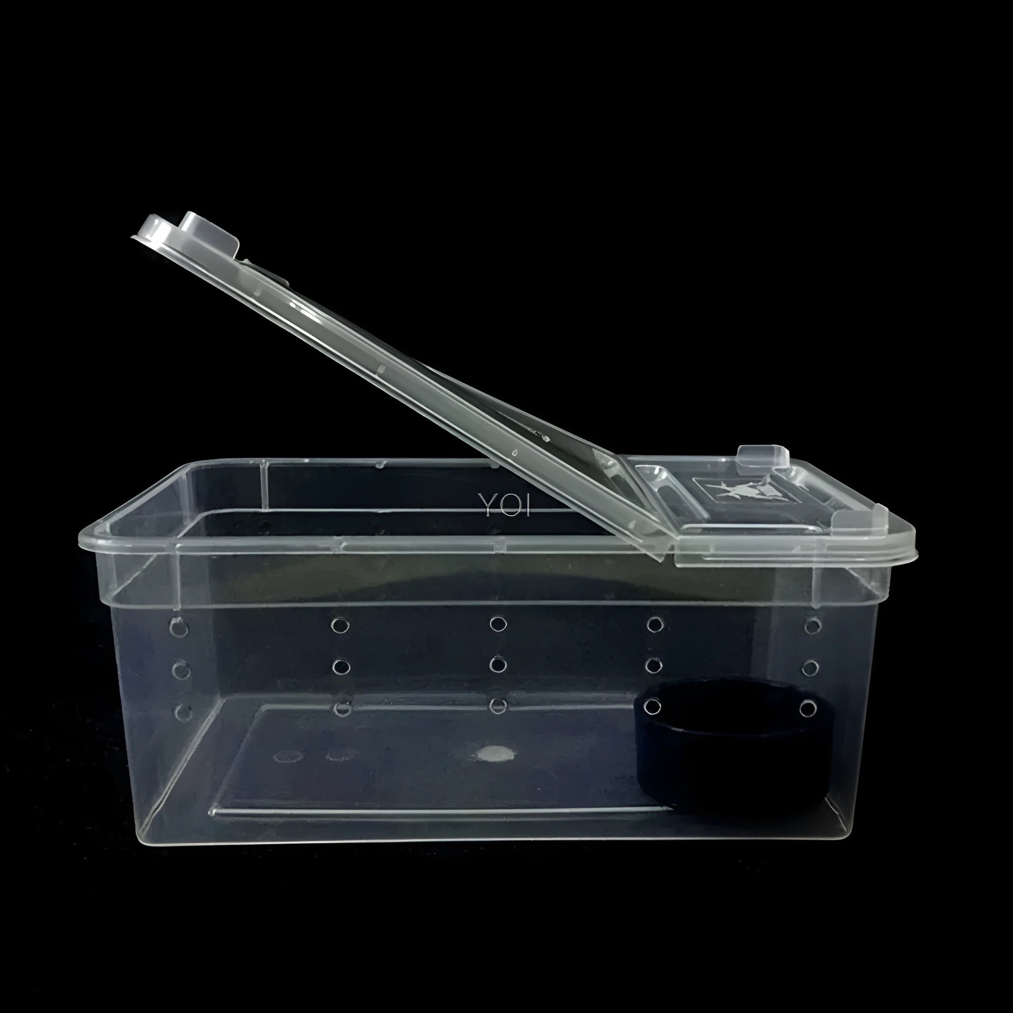 Plastic transparent reptile feeding box 19x12.5x7.5cm for reptile and amphibian transport and breeding