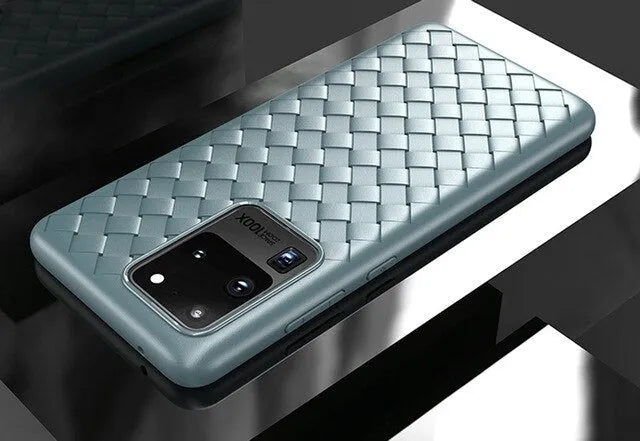 Woven TPU back cover case for Samsung S20, S20plus, S20 ultra, Note10, Note10pro in pure colour finish