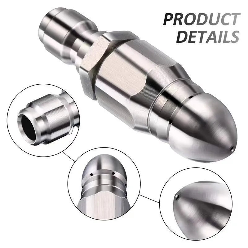Stainless steel high pressure nozzle quick plug dredge head 60mm by 17mm for pipe cleaning
