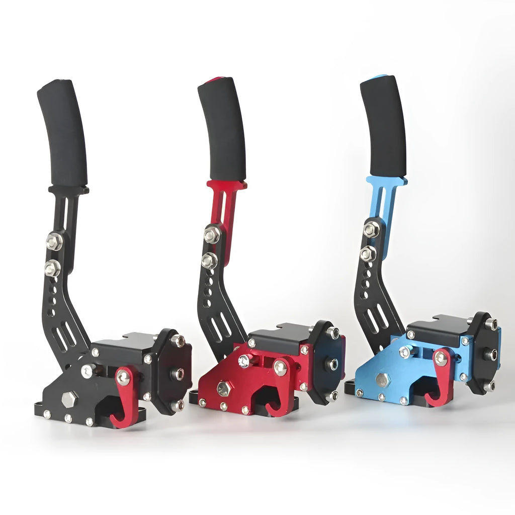 Red, black, and blue linear drift handbrake for Logitech G29 G923 and Thrustmaster T150 T300 T500 racing wheels