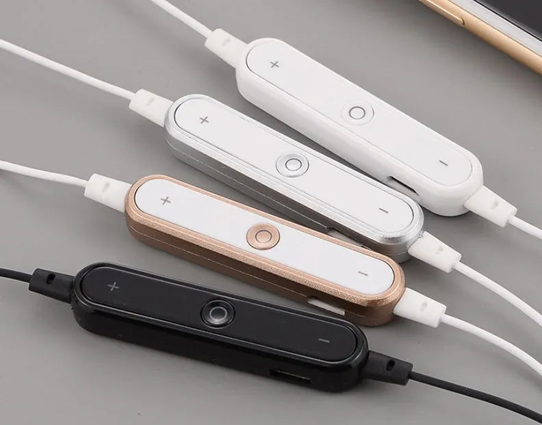 Wireless Bluetooth headset for iPhone 7 S6 5S6plus compatibility in Black, White, Gold, or Silver