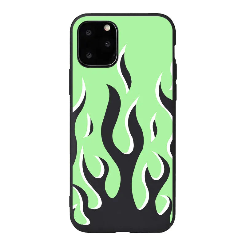 TPU flame back cover phone case for Apple iPhone, painted design in European American style