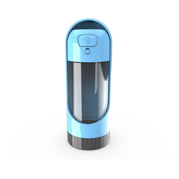 Pet water bottle 300ml BPA-free dog travel cup with leak-proof valve in sky blue colour