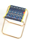 Compact outdoor folding stool with 7075 aluminium alloy frame and Oxford cloth seat, 248mm x 225mm x 270mm, 265g