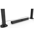 Black foldable split Bluetooth speaker with four speakers, TF card slot and radio, dimensions 490x50x50mm