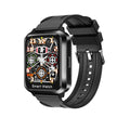 Bluetooth smart bracelet with split screen display on silicone wristband showing call functionality interface