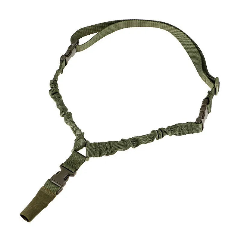 High density nylon adjustable military pistol sling with metal buckle in black
