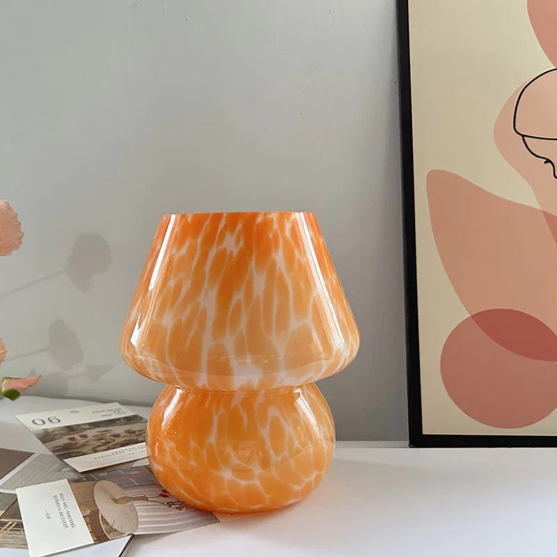 Creative mushroom lamp in cream style with modern simplicity design, low voltage bedside night light
