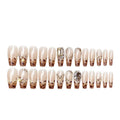 Leopard print wearable nail armor set with advanced flash finish on a white background