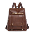 Retro women's backpack in high-grade PU soft leather, dual-use design, waterproof, available in beige, black, brown, coffee