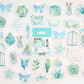 Creative cartoon decorative sticker set with 46 small pattern designs in nine colour themes