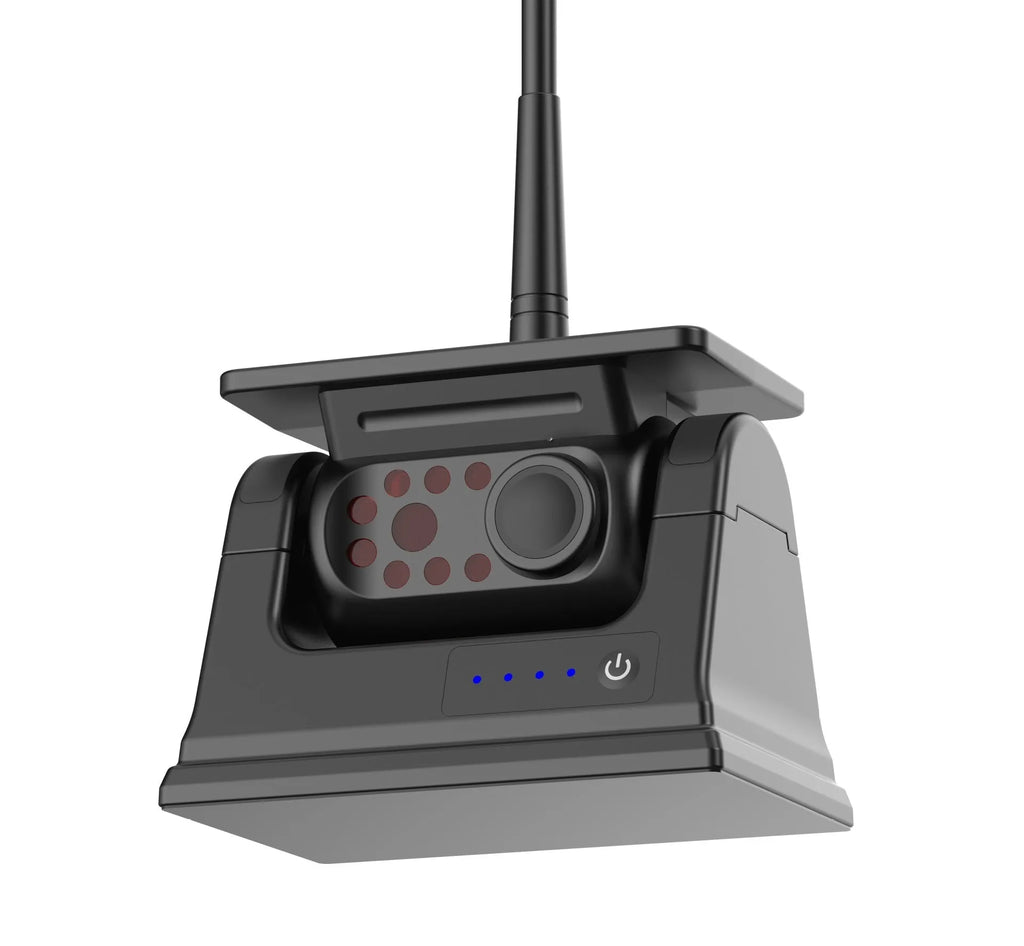 Solar wireless charging camera system with magnet suction for vehicle reversing and monitoring in black colour