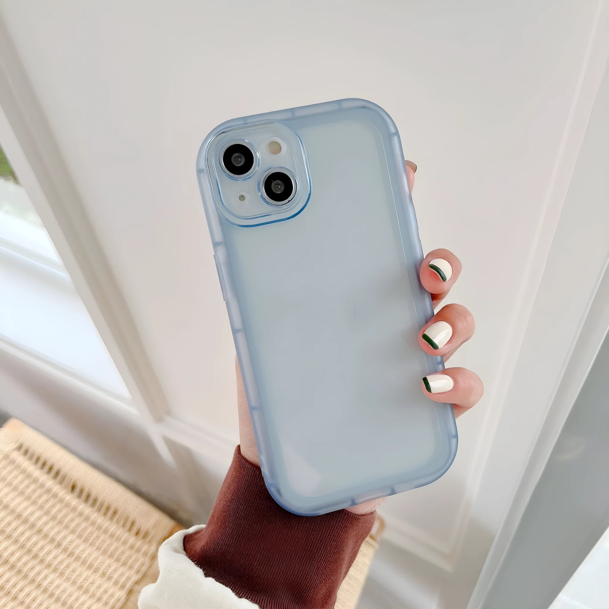 Transparent TPU phone case for iPhone 13 in transparent black colour