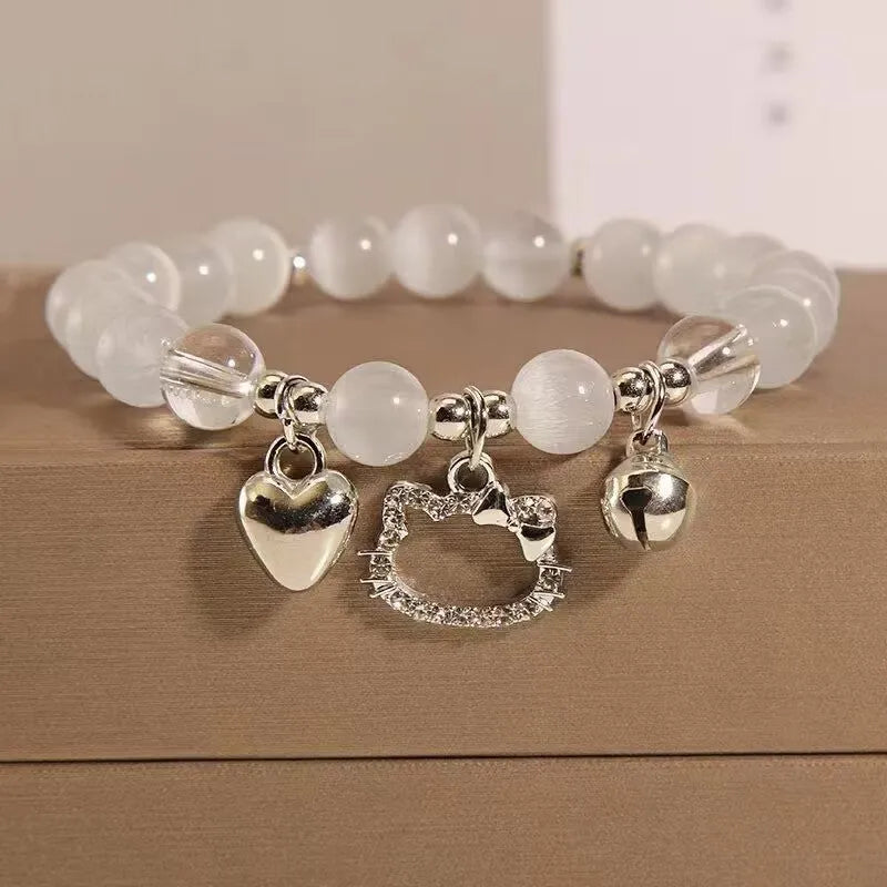 Chinese style bamboo leaf glass bracelet for women with manual craftsmanship.
