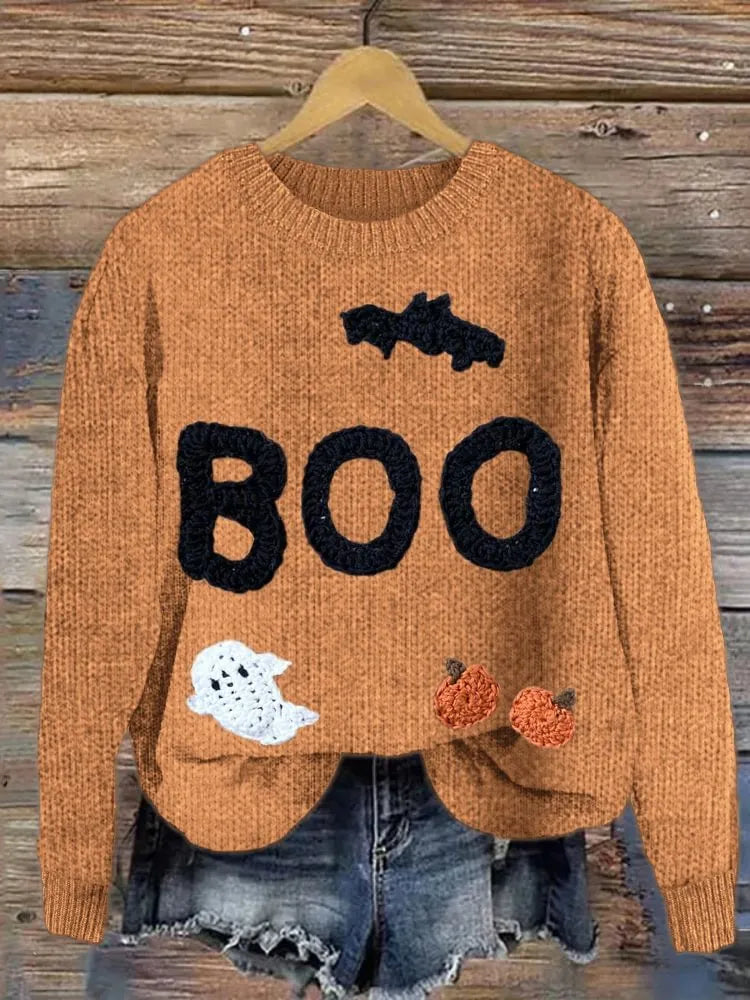 Digital print fashion round neck women's sweater with 3D effect pattern in colour TC032hwj, regular fit pullover style