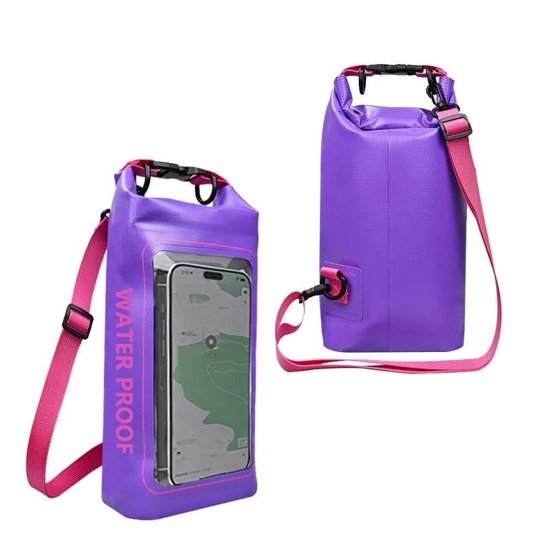 2L waterproof crossbody bag for mobile phone protection during swimming and beach activities