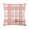 Square plaid and heart print pillow cover, 45cm by 45cm, in one of four colour options.