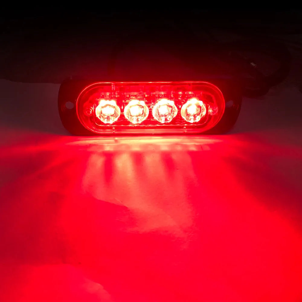 12-24V 4LED strobe side light with insulation film and screws, multiple colour options