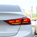 Hyundai Sonata outer tail light half assembly with red LED lights and ABS plastic housing.
