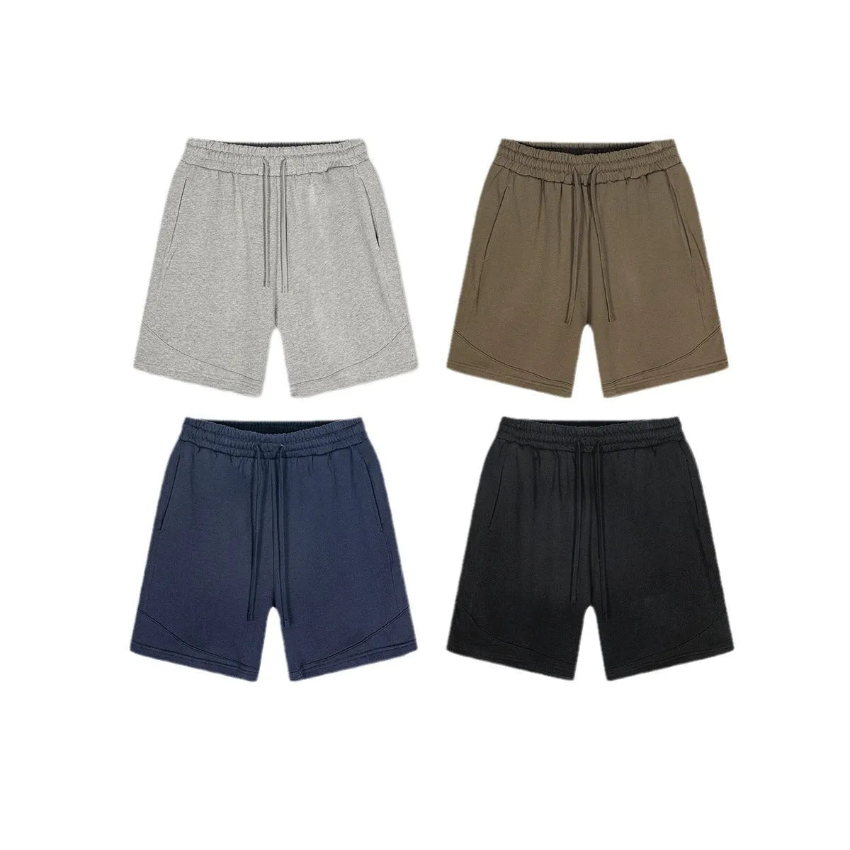 Solid colour cotton children's sports shorts in loose fit design available in multiple sizes