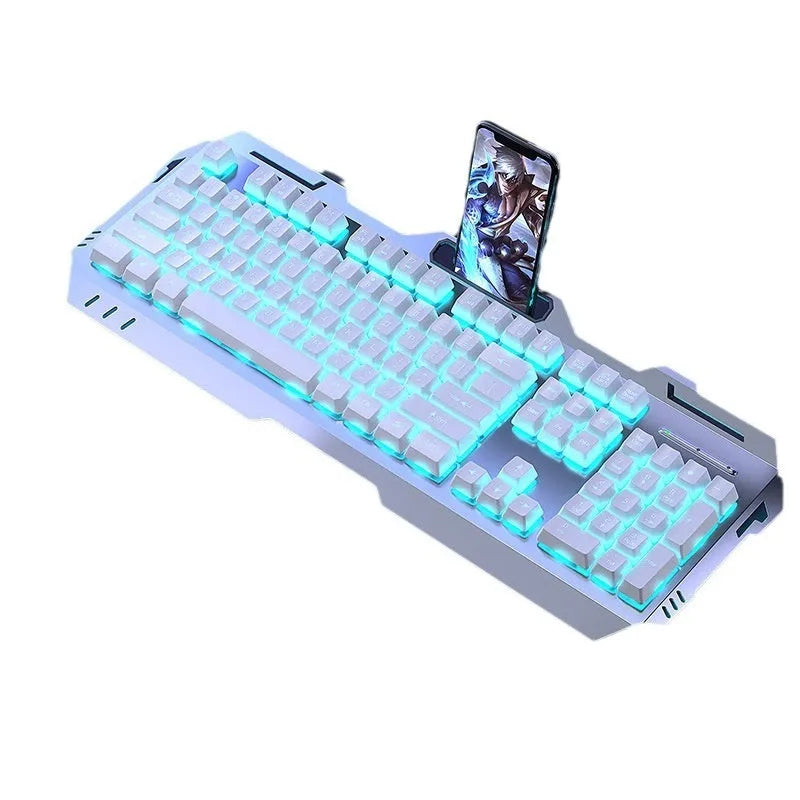Aluminium mechanical keyboard with RGB backlighting and optional palm rest