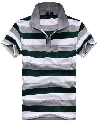 Men's striped short sleeve t-shirt with real pocket, loose fit, in sizes L XL XXL, summer casual top