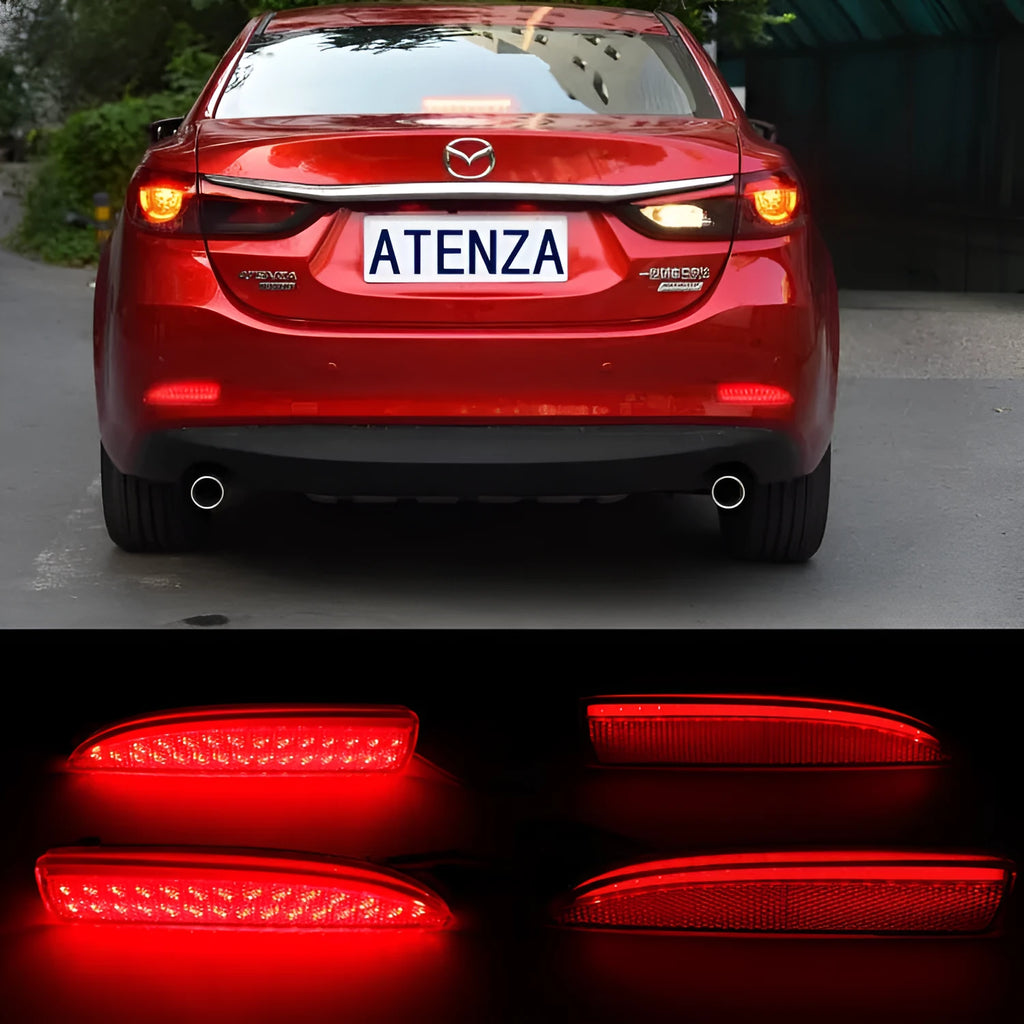 LED flashing rear bumper light for Mazda with 5630 lamp bead dual mode driving and brake light 2pcs set