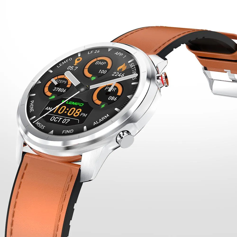 LEMFO LF26 smart bracelet with 1.3-inch screen shown in silver colour on a wrist