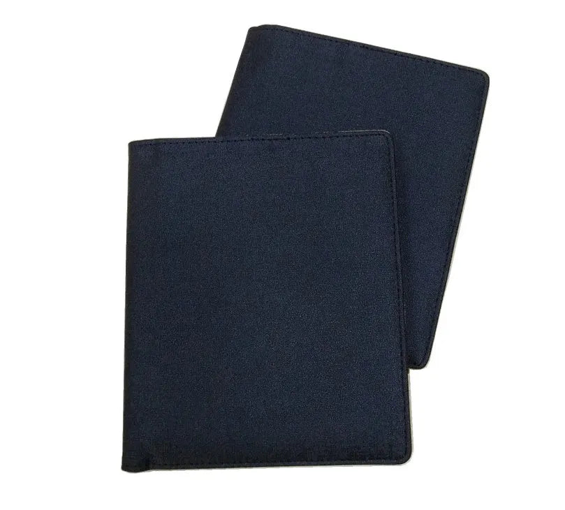 Blue imitation leather PU notebook shell cover measuring 18.5 by 15.5 centimetres