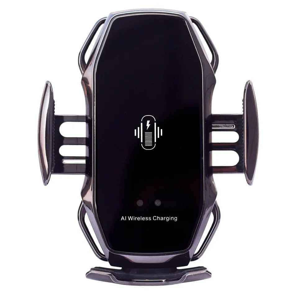 Car dashboard mobile phone holder with USB charging port in black, blue, gold, and red colour options
