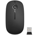 2.4G wireless mouse in black with compact design on flat surface