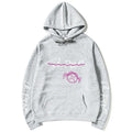 Lil Peep hoodie in beige with white word printing and three-dimensional patch pocket, plus-velvet lining inside