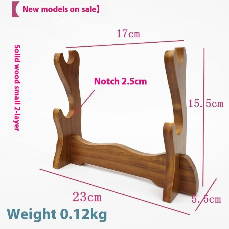 Handmade wooden wall bracket with multiple shelves in a simple Chinese decorative style.