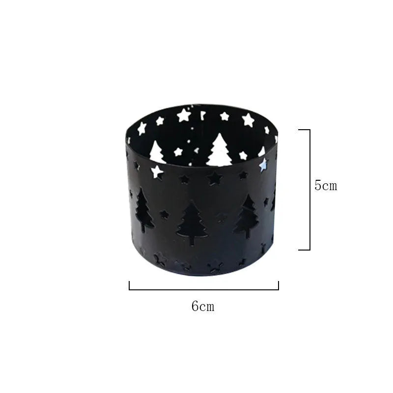 Iron Christmas deer candlestick holder with traditional elk design in black colour