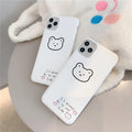 Korean cartoon bear design on a soft silicone back case for Apple iPhone models.