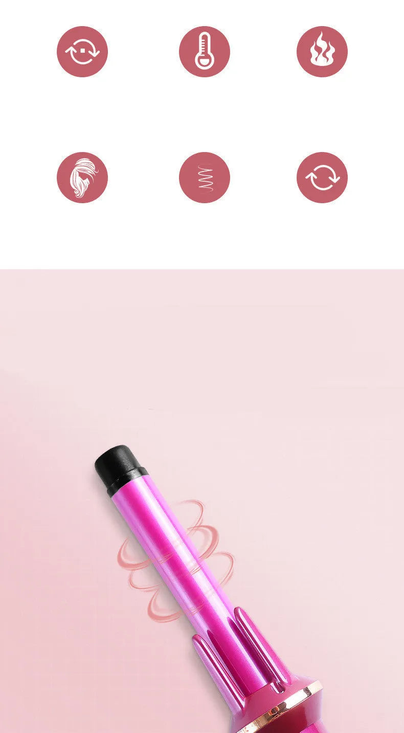 Electric hair curler with tourmaline ceramic barrel for big wave styling in white option