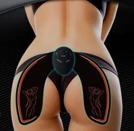 EMS hip muscle training stimulator device with gel pads for abdominal toning and buttock lifting