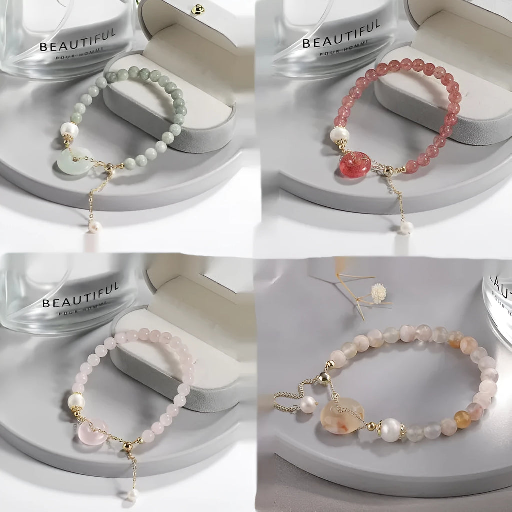 Women's Korean-style crystal bracelet with choice of stone and metal fastener