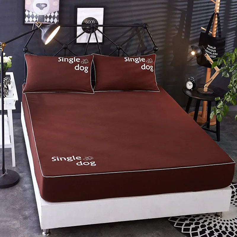 Beauty bed cover and brushed bed skirt in breathable sanding fabric, with nine colour options and multiple sizes