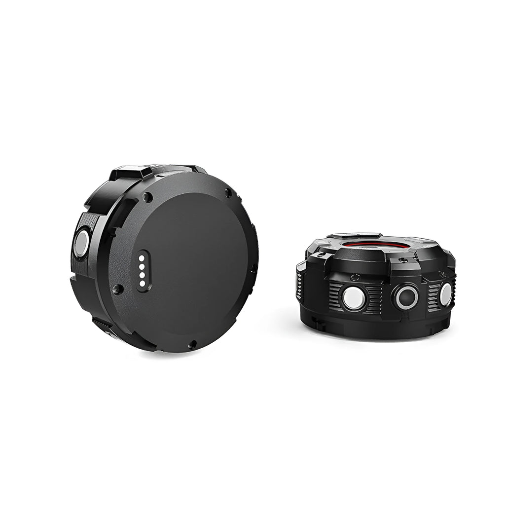 Black waterproof sports digital camera with 290mm length showing USB port