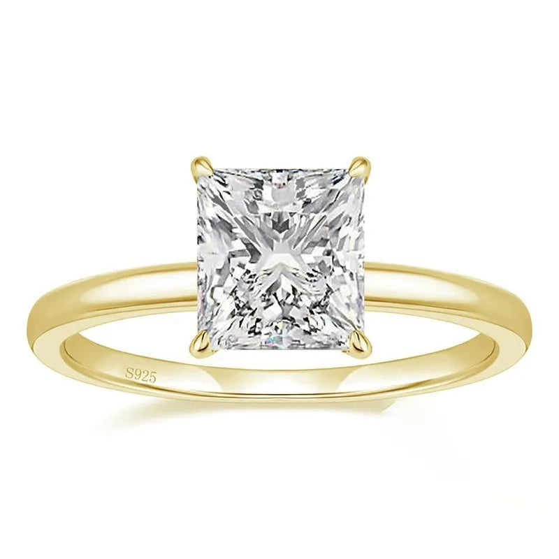 925 silver geometric ring with round zirconium detail in silver, gold, or rose gold colour.