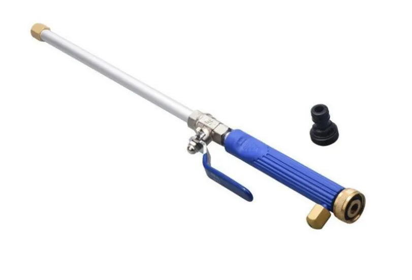 Blue and silver car high-pressure water gun with TPR handle and 75cm length