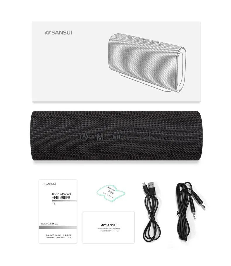 Wireless Bluetooth speaker with 3.5mm jack, built-in battery, 210x63x114mm, polyester nylon shell, black green red