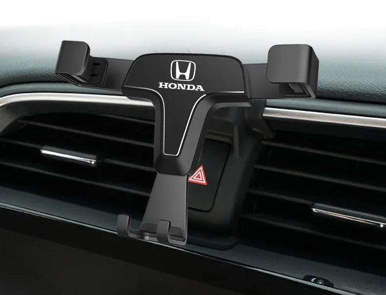 Car phone bracket gravity snap-on mount in Athens Black for dashboard outlet installation