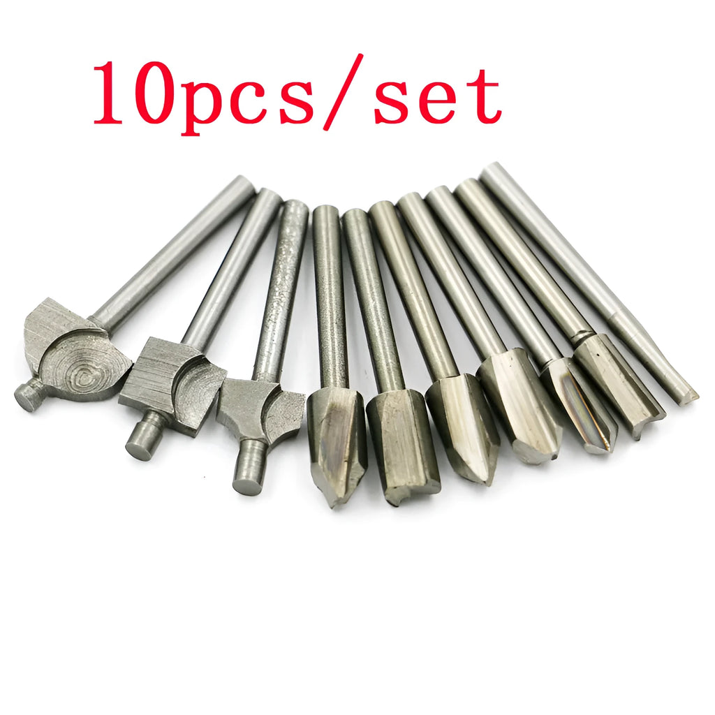 10 high speed steel woodworking trimming knives packed together, each 4.5 x 32 x 0.8cm