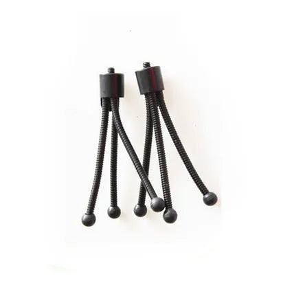 Small black iron frame mini tripod with folded legs and a ball head, shown next to a smartphone.
