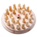 Children's beech wood Memory Chess game with white pieces on 17cm board for ages 3+
